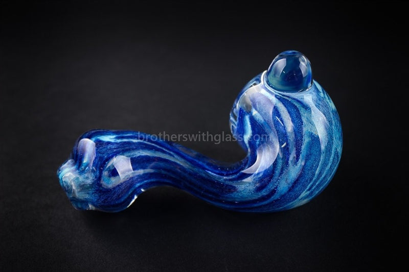 Nebula Glass Sherlock Blue Ghost Hand Pipe.