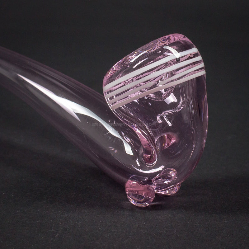 No Label Glass 14 In Pink and White Gandalf Hand Pipe.