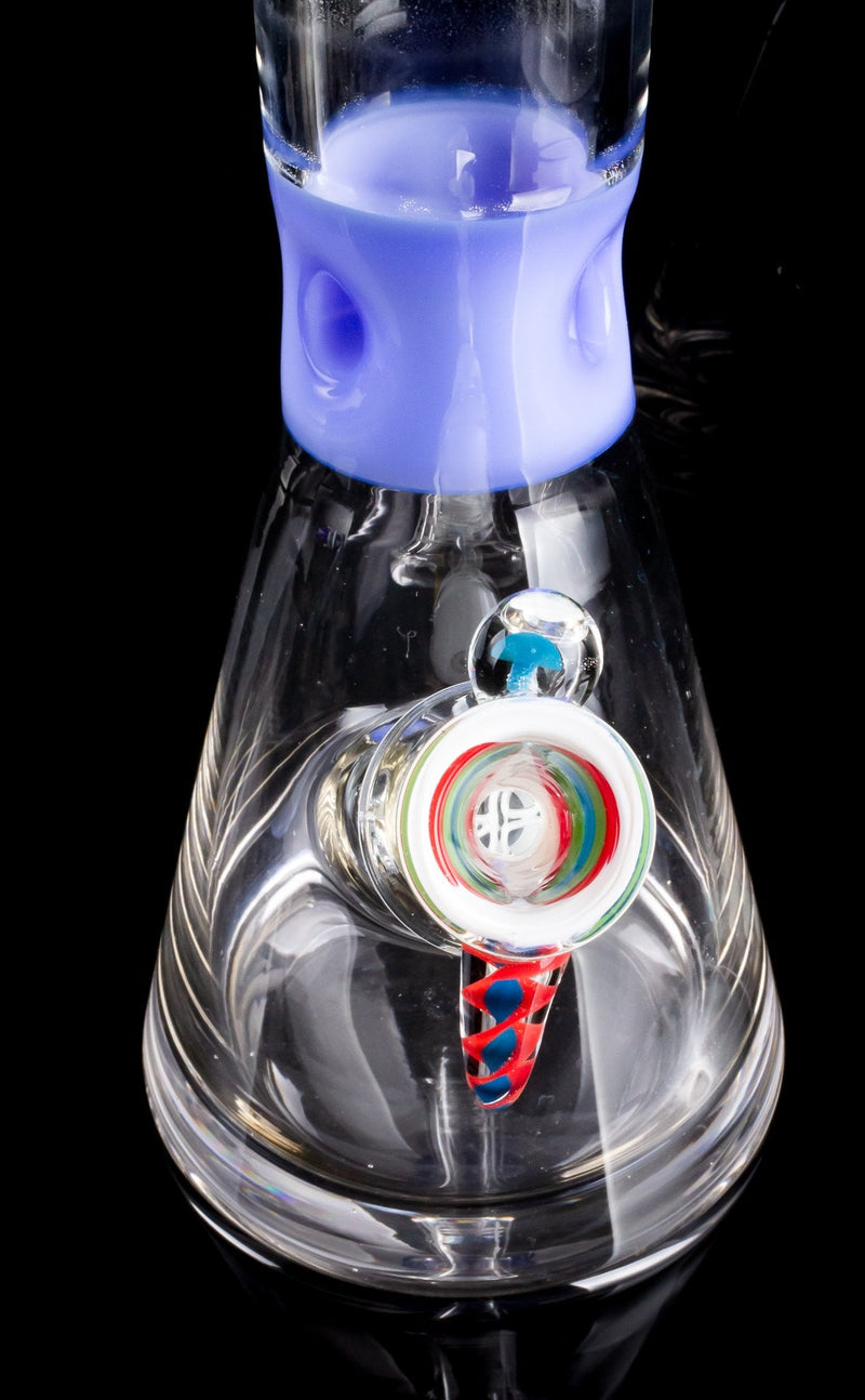 No Label Glass 15 In Color Beaker Bottom Bong with Screen Bowl.