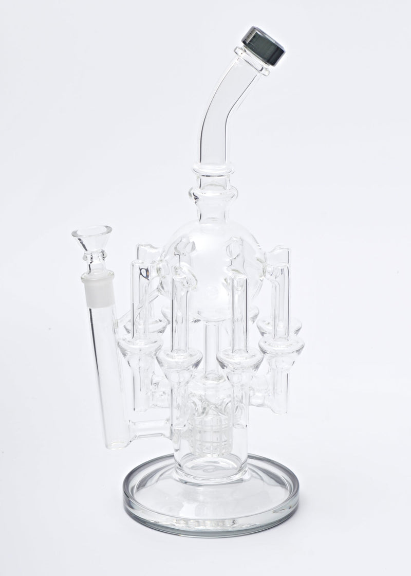No Label Glass 8 Arm Chandelier Recycler Dab Rig Brothers with Glass