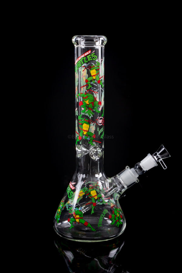 No Label Glass 9mm Beaker Mutant Turtles Design Bong.