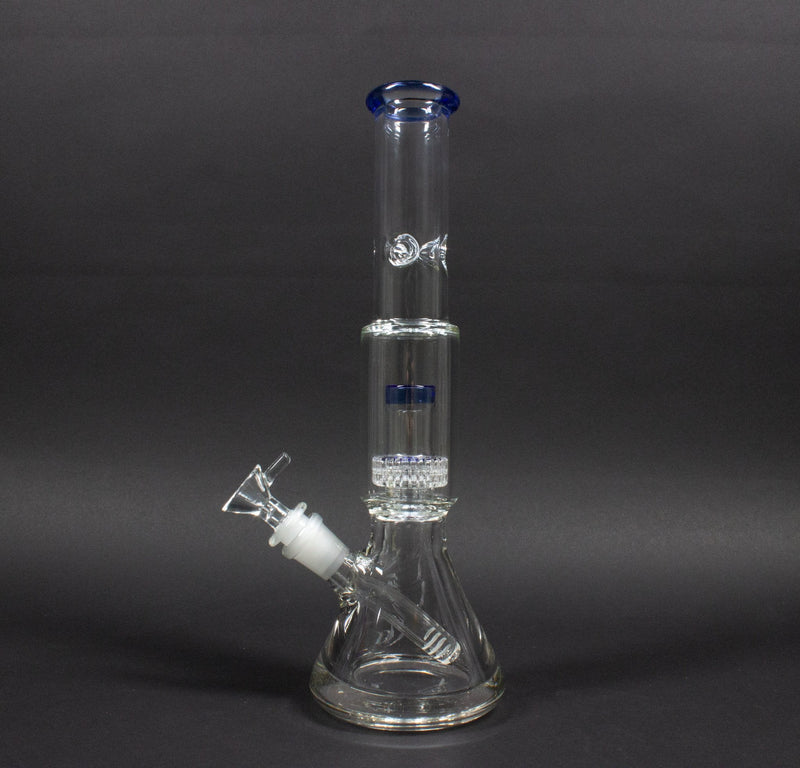 No Label Glass Beaker To Gridded Dome Perc Bong.