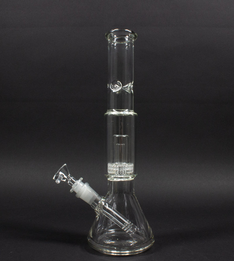 No Label Glass Beaker To Gridded Dome Perc Bong.