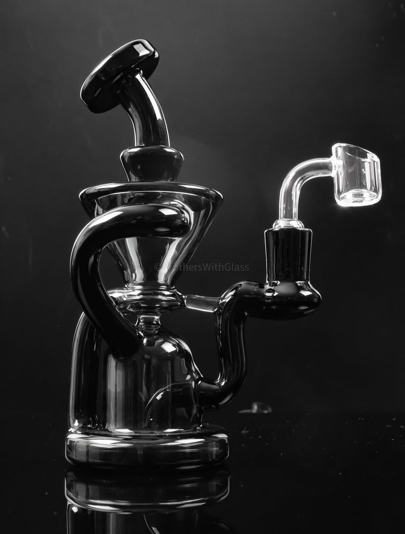 No Label Glass Bent Neck Color Klein Recycler Dab Rig.