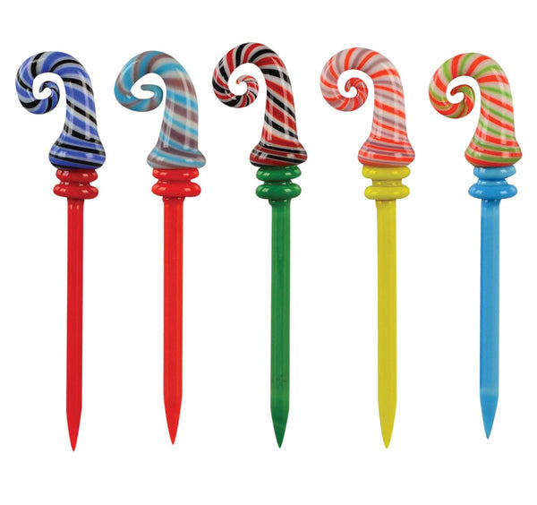 No Label Glass Candy Stick Glass Dabber - Assorted Colors.