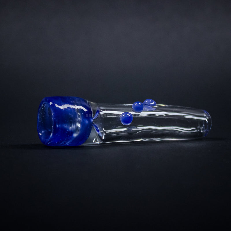 No Label Glass Color Accented Chillum Hand Pipe.