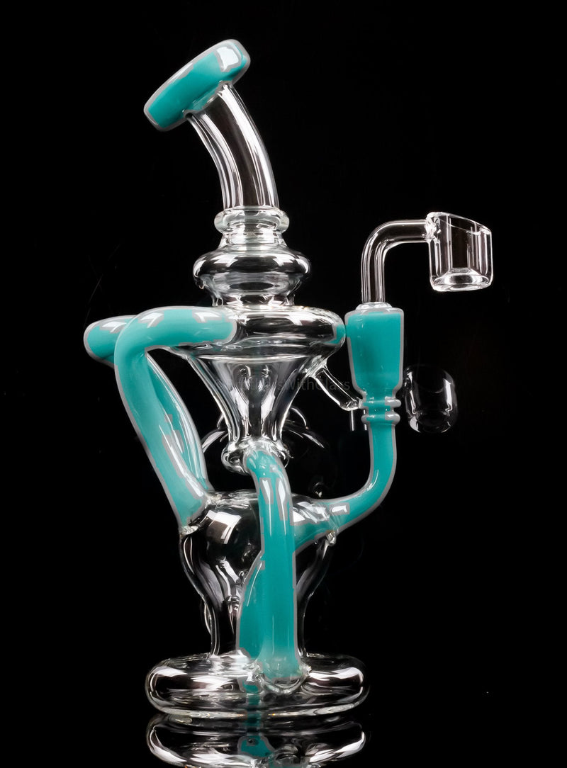 No Label Glass Color Accented Klein Recycler Dab Rig.