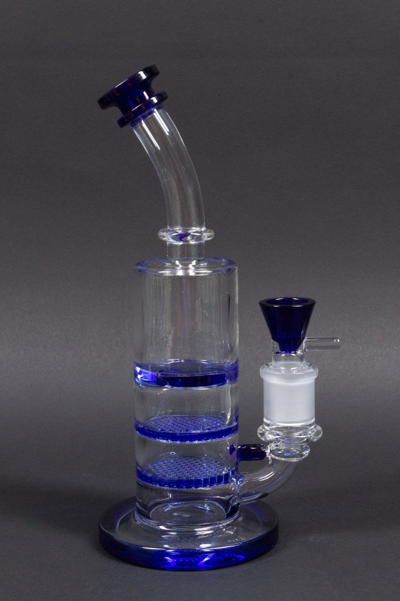 No Label Glass Double Honeycomb To Turbine Bong.