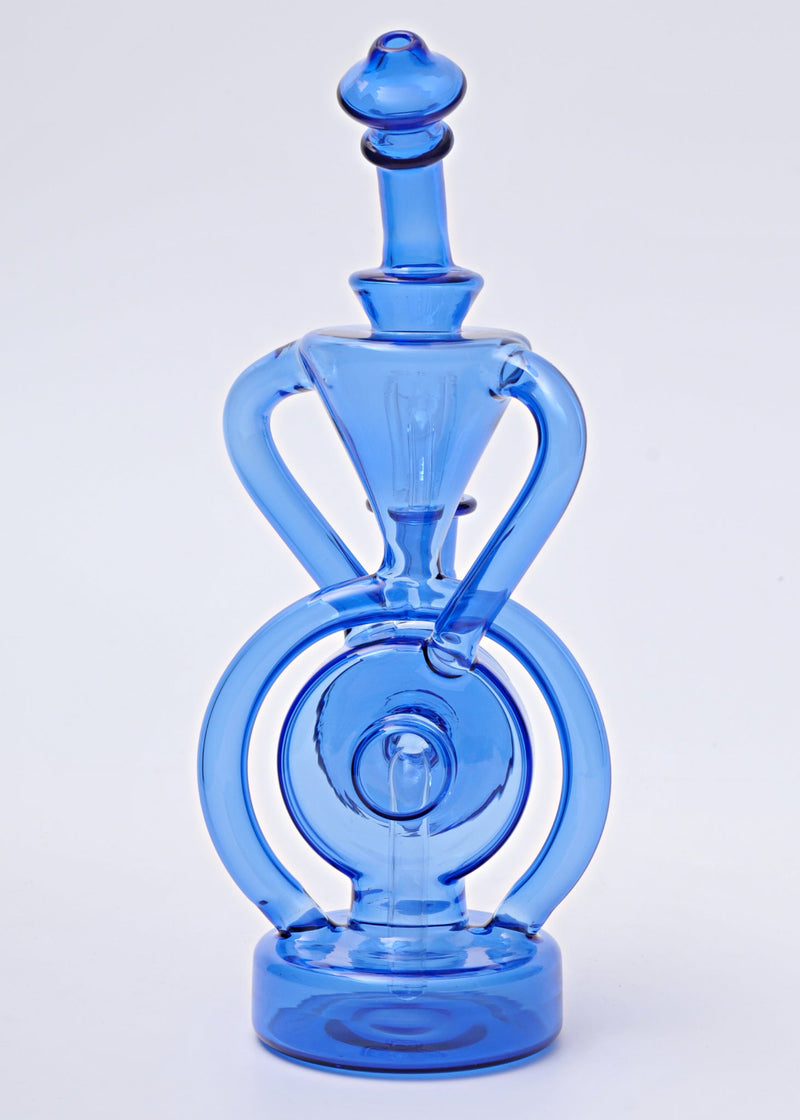No Label Glass Full Color Donut Recycler Dab Rig No Label Glass
