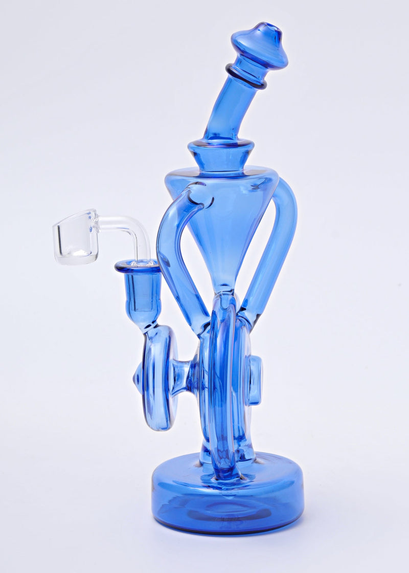 No Label Glass Full Color Donut Recycler Dab Rig No Label Glass