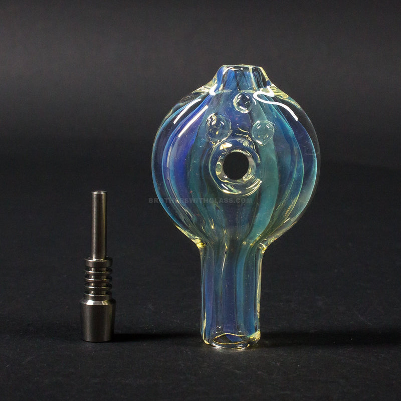 No Label Glass Fumed Donut Nectar Collector Dab Rig.