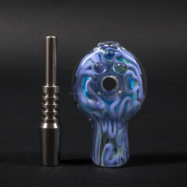 No Label Glass Fumed Inside Out Donut Nectar Collector Dab Rig.