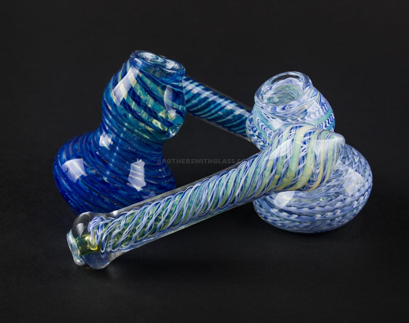 No Label Glass Fumed Sidecar Bubbler Water Pipe.