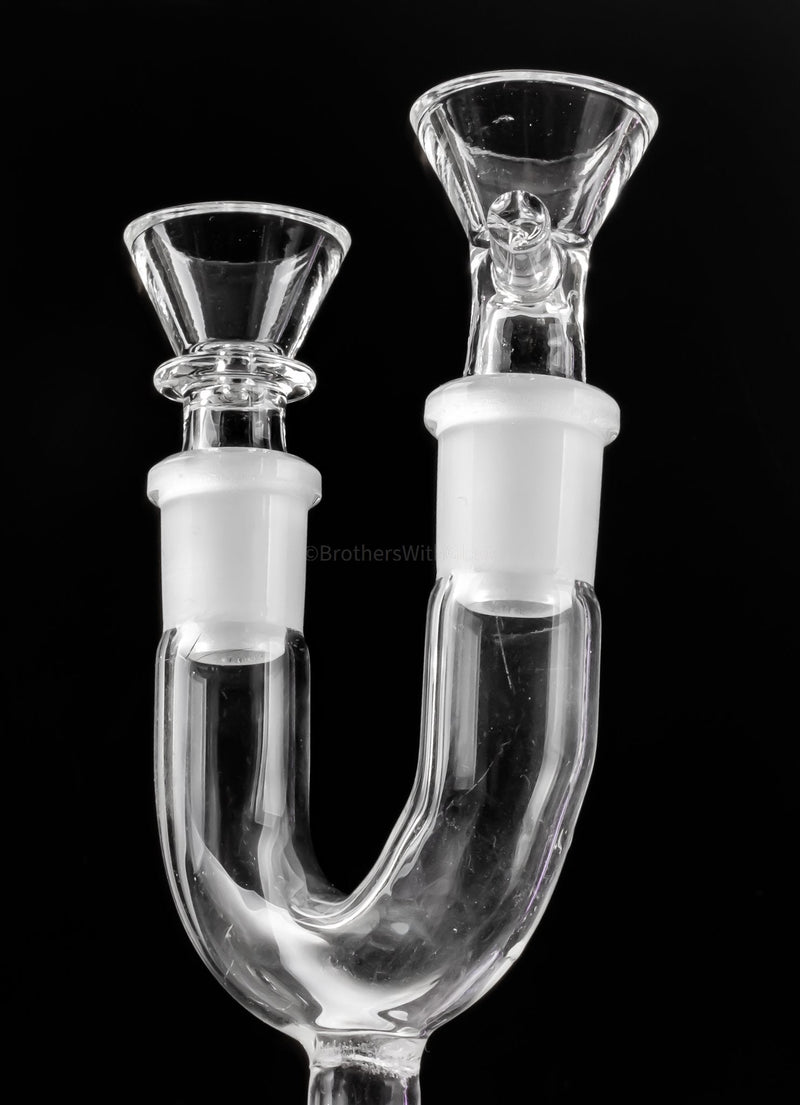 No Label Glass Joint Splitter Holds Two Slides - 14 and 18mm Options.