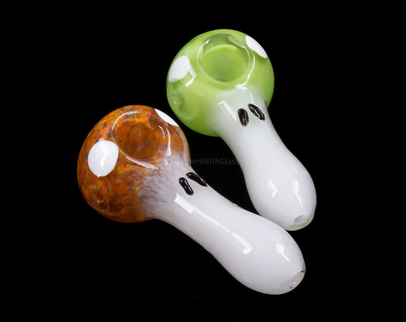No Label Glass Mario One Up Frit Mushroom Hand Pipe.