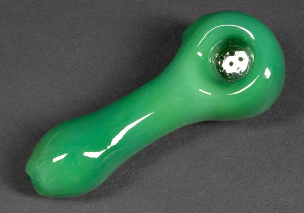 No Label Glass Screened Bowl Hand Pipe.