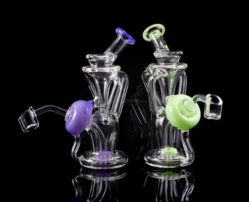 No Label Glass Showerhead Recycler Dab Rig.