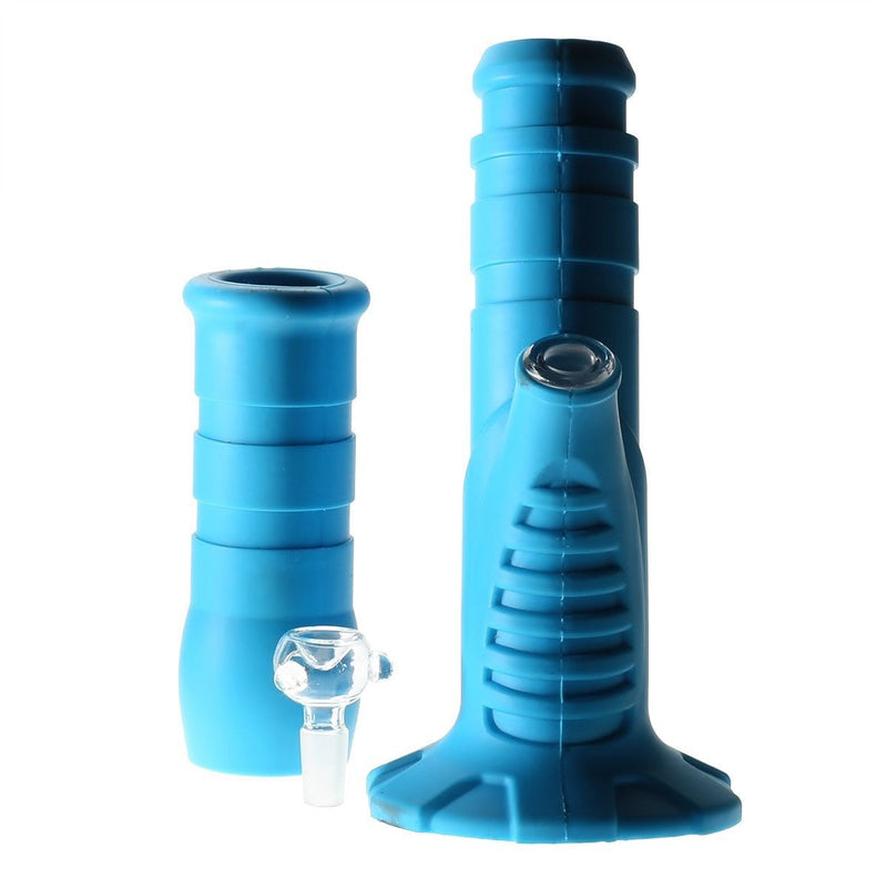 No Label Glass Silicone 12 In Straight Water Pipe.