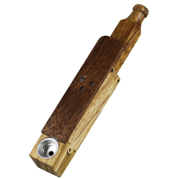 No Label Glass Sliding Wooden Hand Pipe.