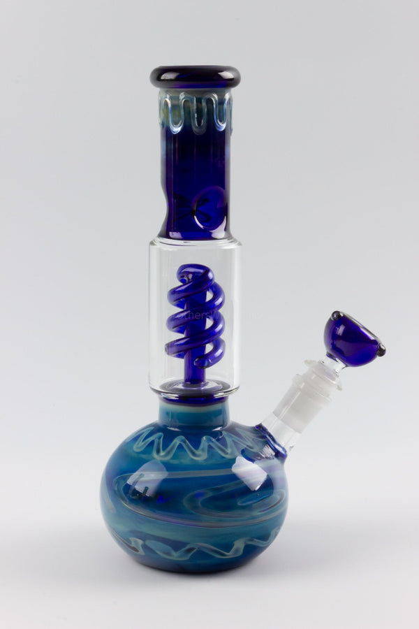 No Label Glass Worked with a Helix Perc Bubble Bottom Bong.