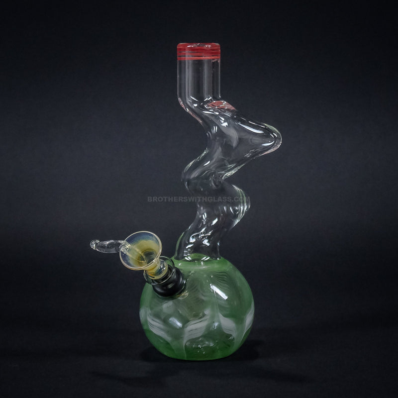 No Label Glass Zong Neck Color Raked Bong.