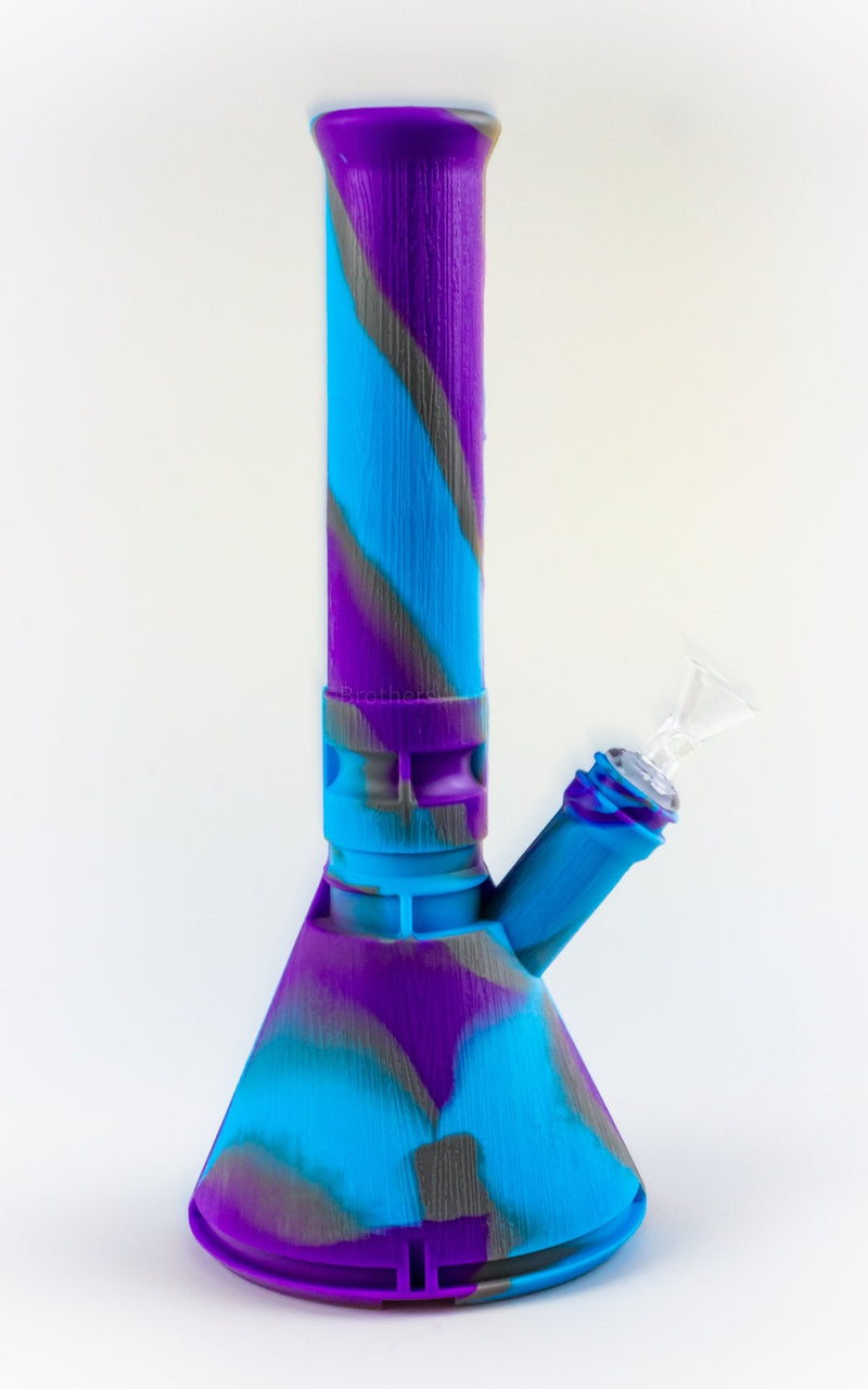 No Label Silicone Full Color Tie Dye Beaker Bong.