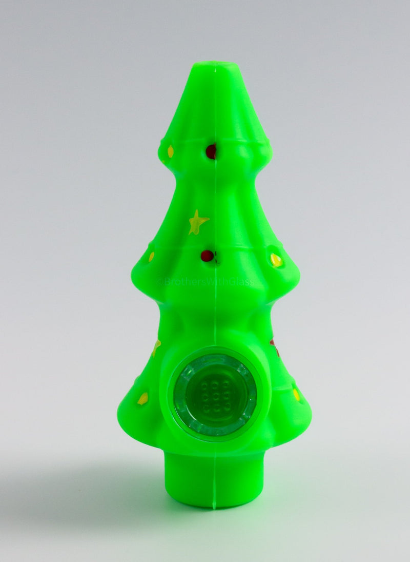 No Label Silicone Spoon Christmas Tree Hand Pipe.