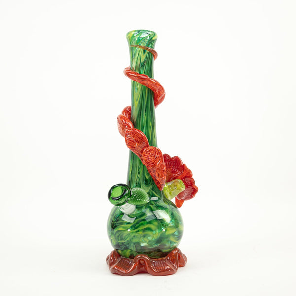 Noble Glass Red Rose Flower Bong Noble Glass