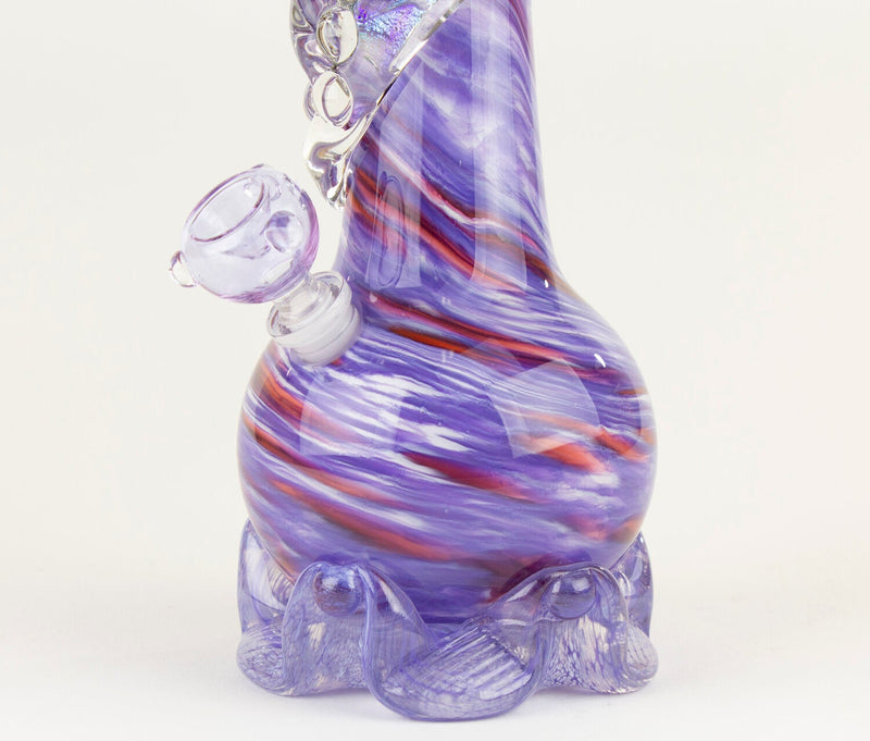 Noble Glass Textured Dichro Violet Ruby Galaxy Swirl Bong Noble Glass