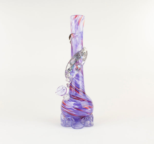 Noble Glass Textured Dichro Violet Ruby Galaxy Swirl Bong Noble Glass