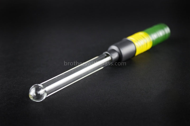 Ohana Glass Wrapped Blunt Hand Pipe - Green and Yellow.