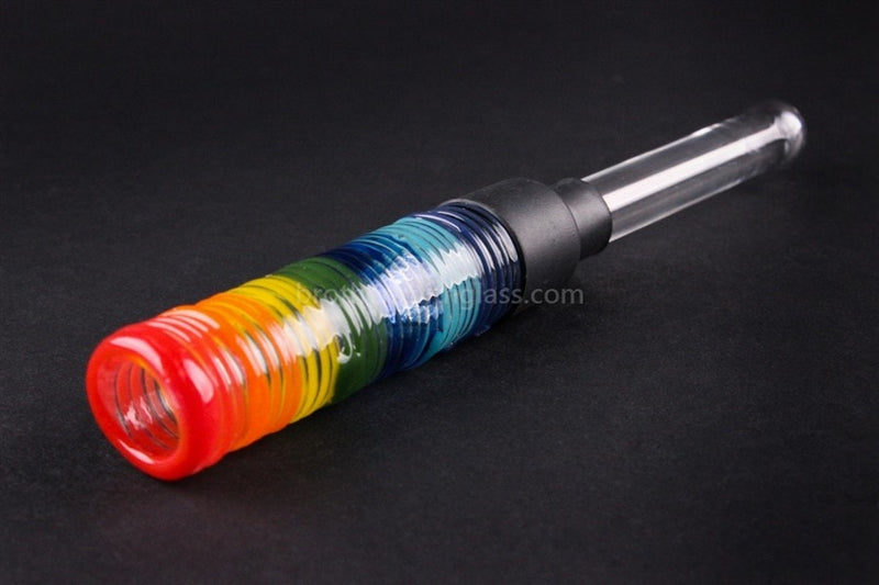 Ohana Glass Wrapped Blunt Hand Pipe - Rainbow.
