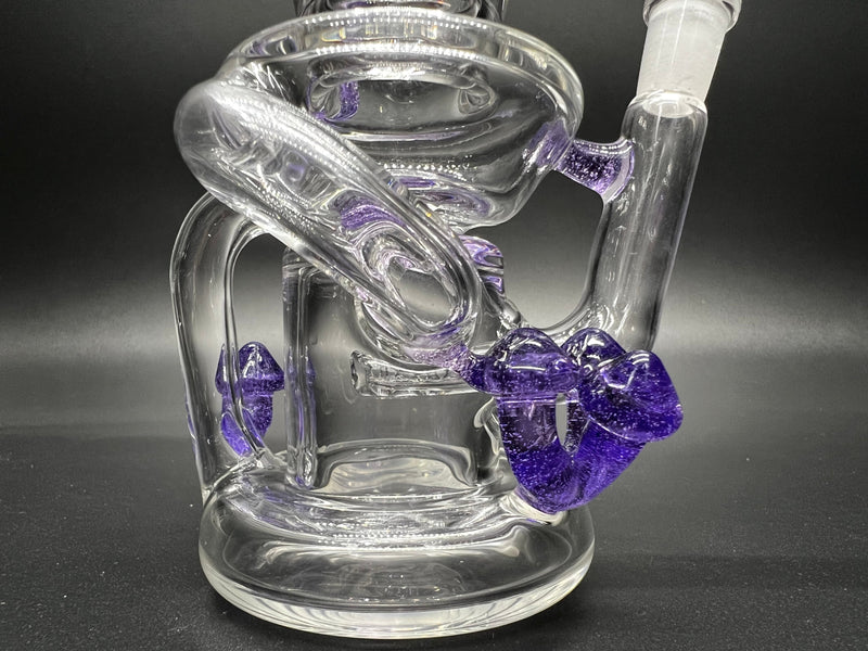 Psylent Glass Purple Lollipop Mushroom Recycler Dab Rig Psylent Glass