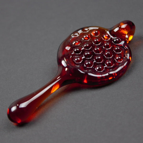 Psylent Glass Single Drip Amber Honeycomb Pendant.