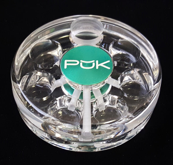 PUK Glass Six Bowl Clear Hand Pipe 2.0 - Green.