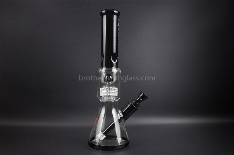 Quantum Sci Glass 16" Beaker With Chandelier Water Pipe - Black.