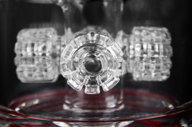 Quantum Sci Glass Quad Perc Water Pipe - Red.