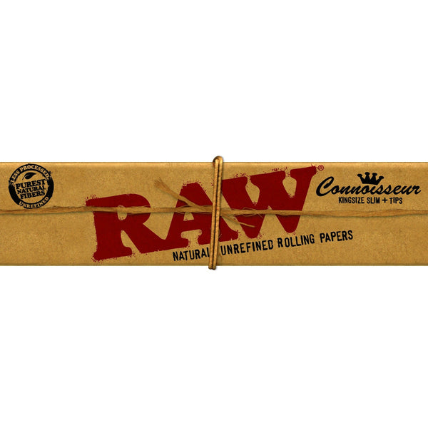 Raw Classic Hemp King Slim Connoisseur Rolling Papers Plus Pre Rolled Tips.
