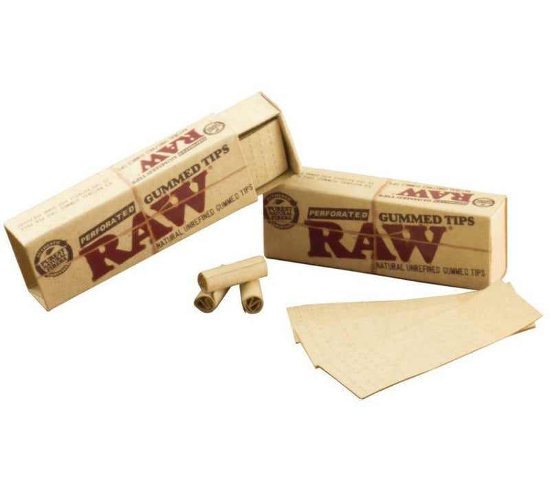 Raw Natural Unrefined Perforated Gummed Tips For Rolling Papers.