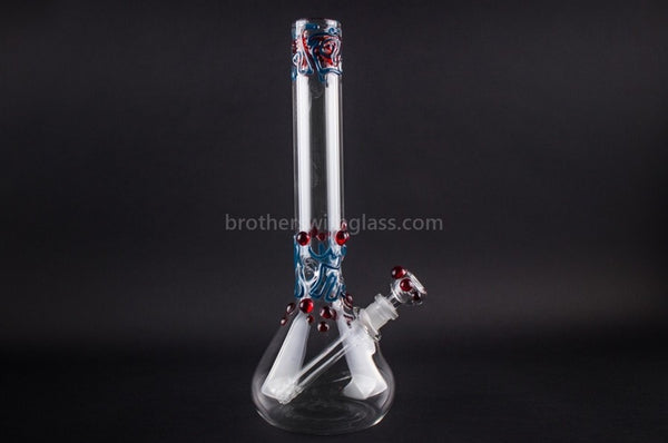 Realazation 12 In Worked Beaker Bong - Red and Blue.
