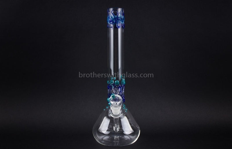 Realazation 12 In Worked Beaker Bong - Teal and Blue.