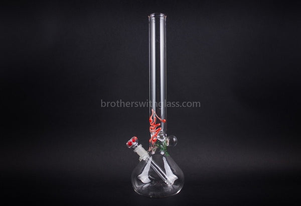 Realazation 16 In Glass Red Rose Marble Beaker Bong.