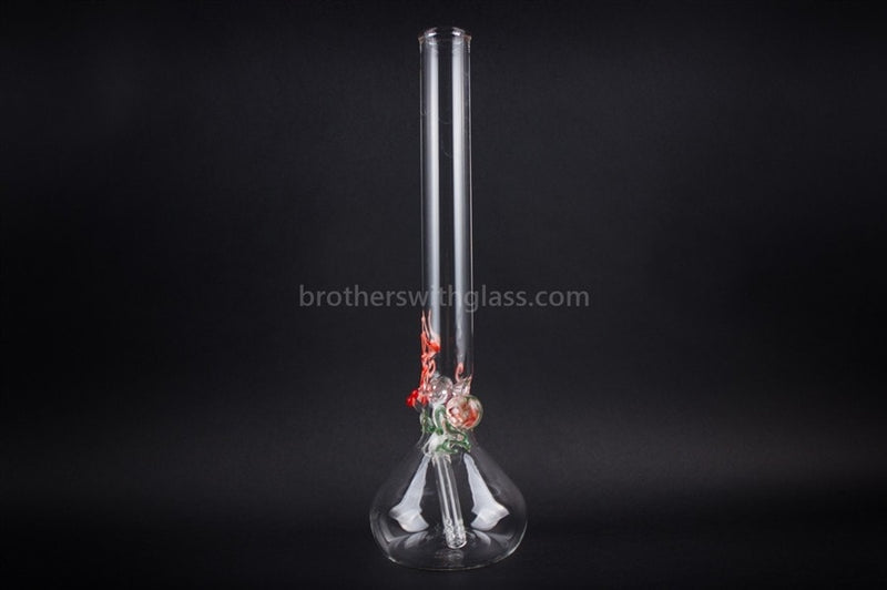 Realazation 16 In Glass Red Rose Marble Beaker Bong.