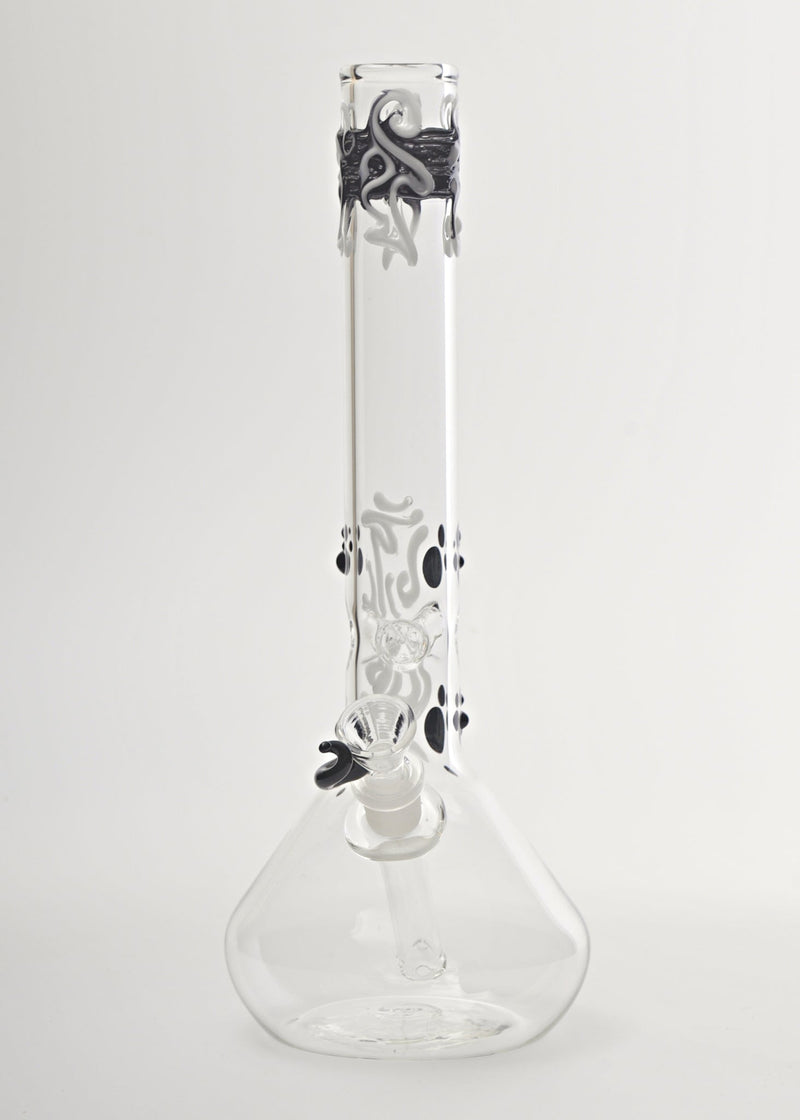 Realazation Glass 12 In Worked Beaker Bong - Black and White vendor-unknown