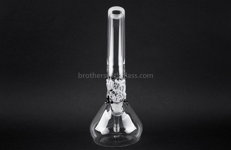 Realazation Glass Worked Bent Neck Beaker Bong - Black and White.