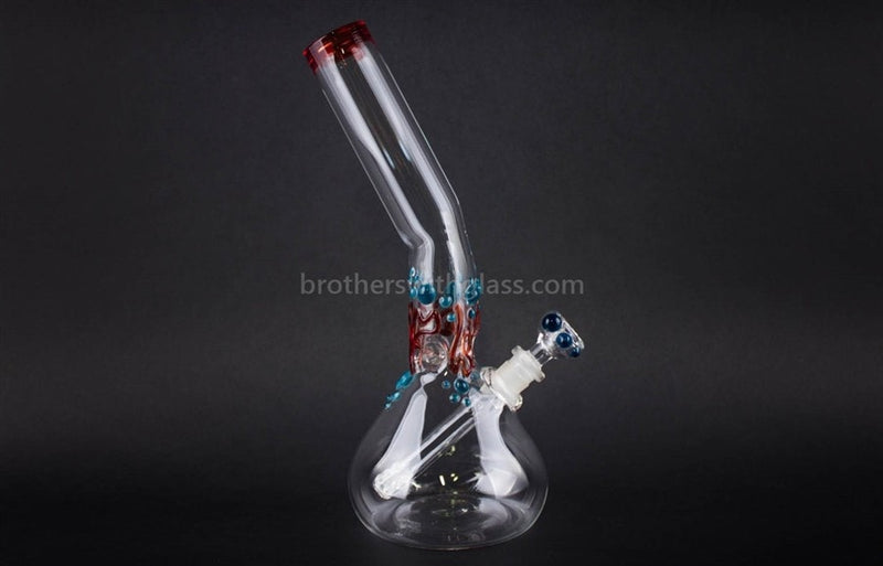 Realazation Glass Worked Bent Neck Beaker Bong - Fire and Ice.