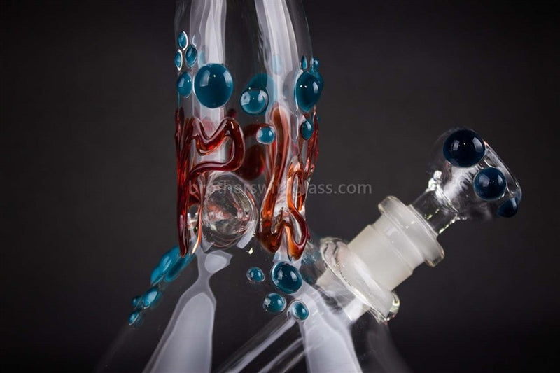 Realazation Glass Worked Bent Neck Beaker Bong - Fire and Ice.