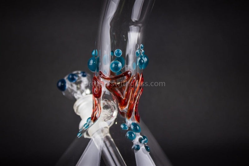 Realazation Glass Worked Bent Neck Beaker Bong - Fire and Ice.