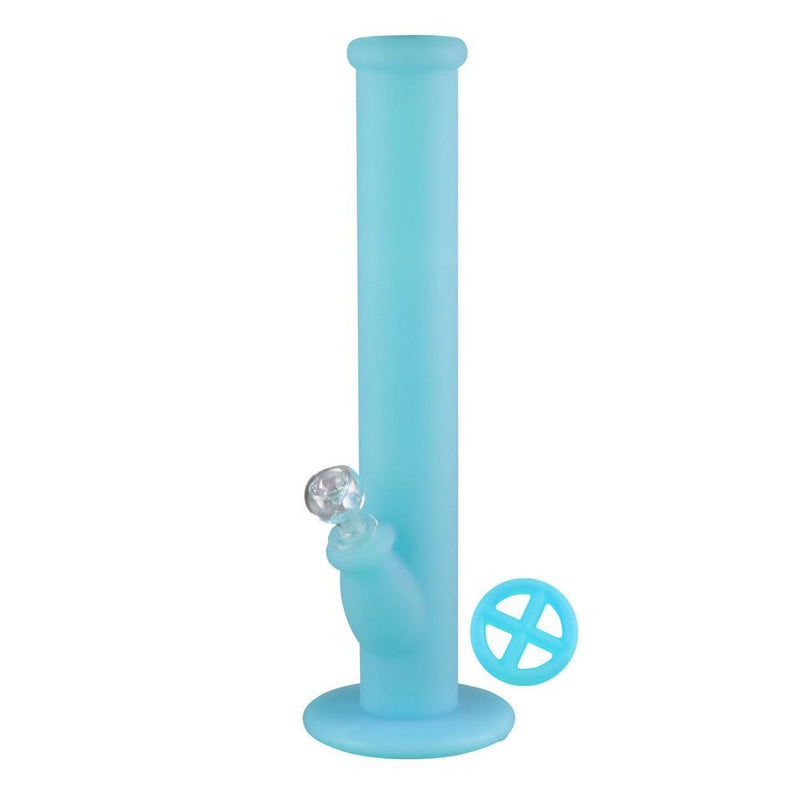 Silicone Glass 14 In Straight Bong.
