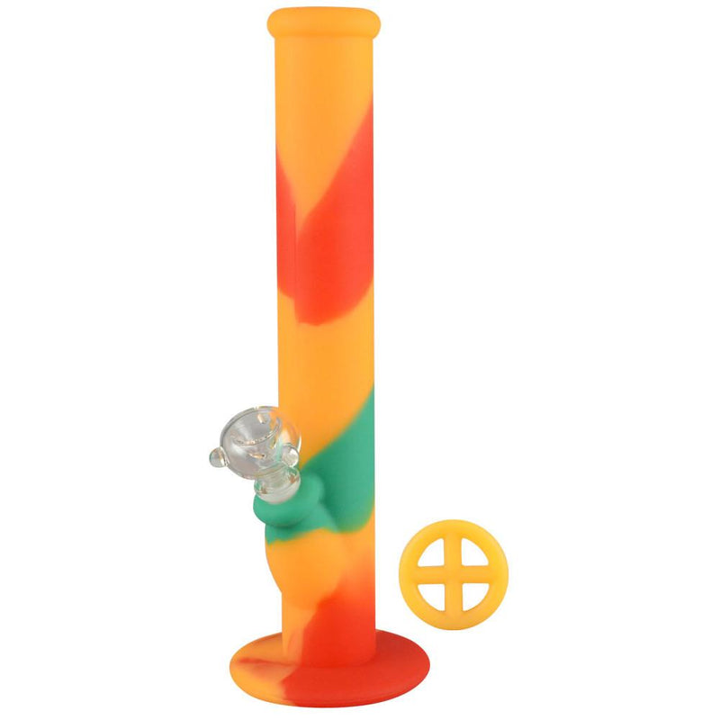 Silicone Glass 14 In Straight Bong.